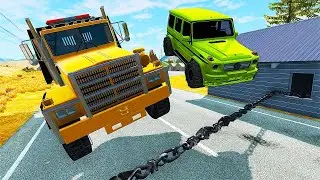 Cars VS Chain #2   Speed Trap Car Crash / BeamNG Drive