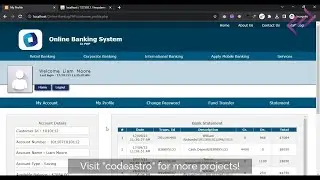 Online Banking System Project in PHP MySQL with Source Code - CodeAstro