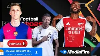 eFOOTBALL PES 2025 PPSSPP OFFLINE REAL FACES CAMERA PS5 NEW KITS & LATEST TRANSFERS 2025 GRAPHICS HD