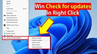 Windows Update Setting in Right Click Context Menu