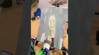 Ученица пишет портрет мамы в подарок на День Рождения!
