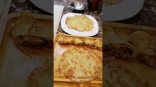 Блинчики с плавленным сыром и чесноком