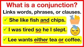 CONJUNCTIONS 🤔 | What is a conjunction? | Learn with examples | Parts of speech 7