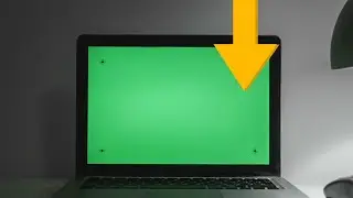 Laptop on a Table with a Green Screen - Laptop Chroma key | Laptop green screen