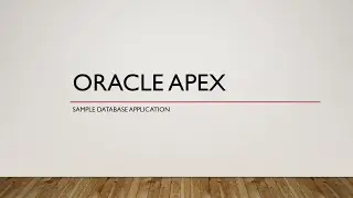 Oracle APEX - Sample Database Application