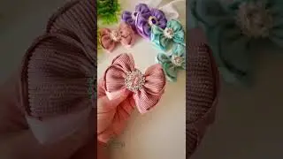 Бантики из вельвета и сатина на резинках, ручная работа. #shorts #шортс #бантикиизлент #своимируками
