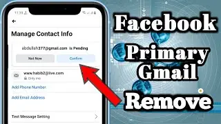 How to Remove Facebook Primary Gmail || How to Remove Primary Email from Facebook