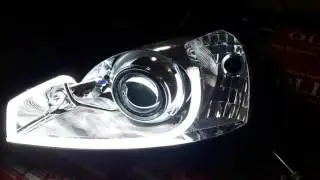Тюнинг фарLada Kalina (ВАЗ Лада Калина) установка би линз дхо ксенон ЖЕСТЬ !!! АВТОЛАЙТ г. Запорожье