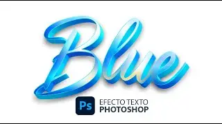 Como hacer efecto de texto en photoshop azul metalizado