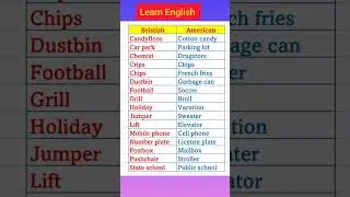 British English Vs American English 🥰 