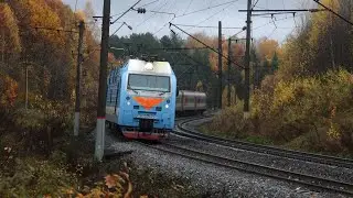 Trains on the railway Kazan - Ekaterinburg. Pychas - Karambay stretch. Russia. Udmurtia. Part 1.