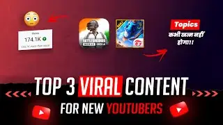 Top 3 Viral 🔥 Content in BGMI & Free Fire for New Youtubers | Youtube Videos Idea for Gaming Channel