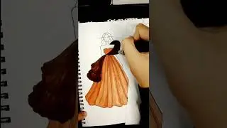 Orange and Brown Dress #fashiontrends #fashionillustration #fashiondesign