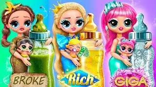 ¡LOL Pobre, Rica y Millonaria se Convirtieron en Mamás! 32 Manualidades para LOL OMG