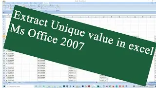 How to extract unique value from a list in excel