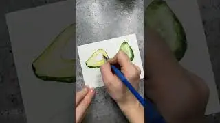 Авокадушка 🥑 #shorts #sketch #акварель #watercolor #скетч #avocado