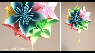 Esferas de flores de papel