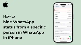 How to hide WhatsApp status from a specific person in WhatsApp in iPhone ( iOS ) 2024