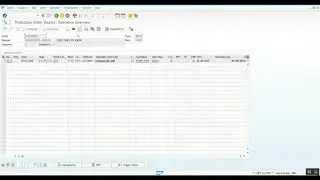 SAP + Production Order Table + Operation Overview