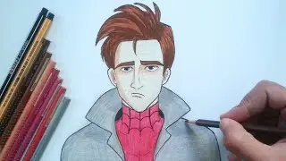 How to Draw SPIDER-MAN (peter parker) - Into the Spider-Verse | Step by Step