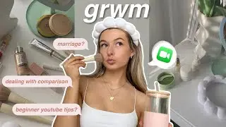 GRWM like we're on FaceTime 🌷 life updates, how i met my bf, feeling behind, beginner YouTube tips,
