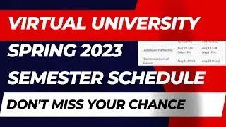 Virtual University Spring 2023 Admission Schedule