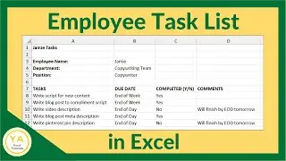 How to Make a Task List for Employees in Excel - Tutorial