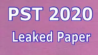 PST 2020 Leaked paper : PST 2020 paper