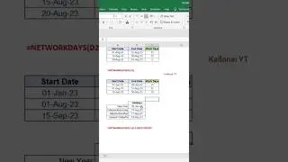 NETWORKDAYS Function in Excel | #shorts | #kallanaiyt