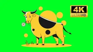 3 COW Green Screen Animated 4k 2023 ANIMAL GREEN SCREEN #9