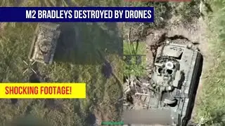 🔴  Drones Destroy Ukrainian M2 Bradley IFVs - Intense Combat Footage!