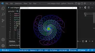 Python Turtle Graphics - 34 | Cool Shape Drawing | Python Turtle Video | Learnonpy | 