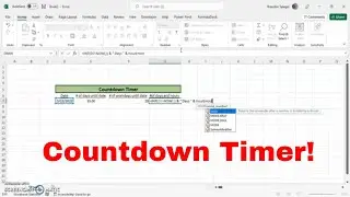 How To Create A Countdown Timer In Excel! Days, Workdays, Days and Hours Countdown Timer! 