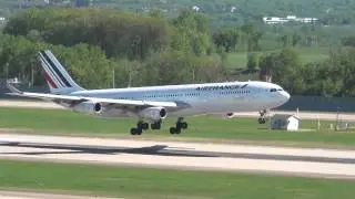 Air France Airbus A340-313X Landing 30L | F-GLZN | Minneapolis International