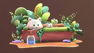 plant cats made in Blender 3.6 using stylized shader