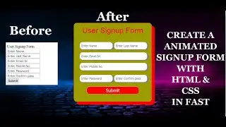 How to create a Animated Registration form using HTML and CSS step by step