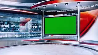 News studio background green screen