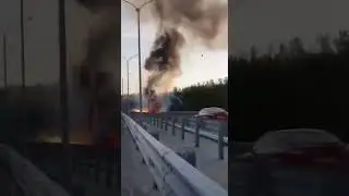 на трассе загорелась и взорвалась «Газель»