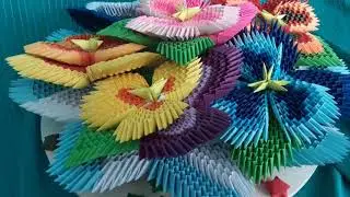 Модульное оригами, фиалка/ Modular origami, violet (description)           V48