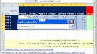 Excel Magic Trick 516: Conditional Formatting Duplicates In Each Row COUNTIF & Mixed Cell References