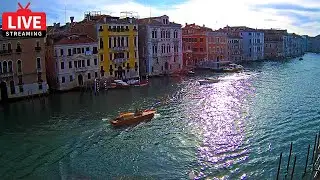 🔴 Venice Italy Live Camera - Grand Canal in Live Streaming from Ca' Angeli