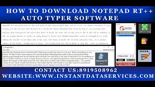 NOTEPAD RT++ /AUTOTYPING SOFTWARE / INSTANT TEXT TRANSFER/ AUTOTYPER SOFTWARE/ AUTOTYPER FOR RT++/