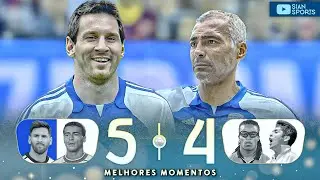 ROMÁRIO E MESSI A PRIMEIRA VEZ QUE JOGARAM JUNTOS E FIZERAM JOGADAS ABSURDAS NESSE AMISTOSO