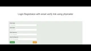 Login Registration with email verify link using phpmailer from localhost