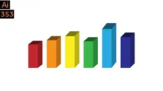 3D Colored Bar Graph in Adobe Illustrator