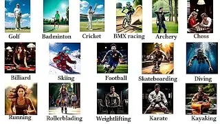 Sports Vocabulary in English| Name of Spots and Games + Self -Test