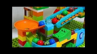 Marble Run ASMR☆ Block coaster Slowly assembled summary video