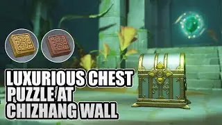 Luxurious Chest Behind Iron Gate At Chizhang Wall Puzzle Genshin Impact