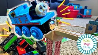 Building a Thomas and Friends Wooden Railway Track Build with Old Toy Trains