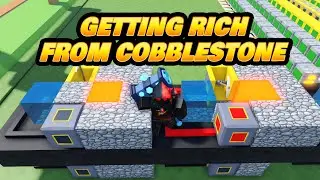 GETTING RICH OFF COBBLESTONE IN BLOCK TYCOON ROBLOX - OVER 200,000